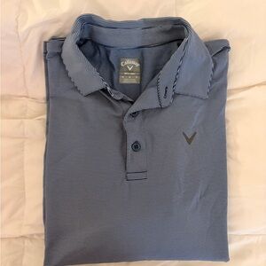 Callaway Men’s Light Blue Micro-Striped Polo